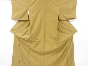 アンティーク　格子織り出し手織り紬着物